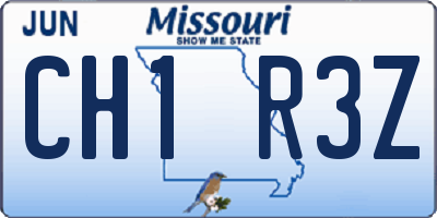 MO license plate CH1R3Z