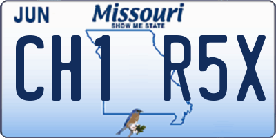 MO license plate CH1R5X