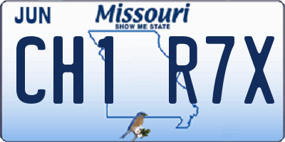 MO license plate CH1R7X