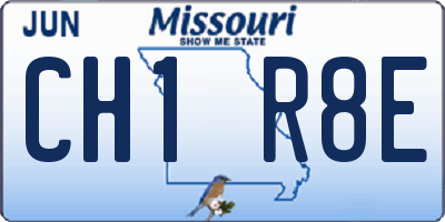MO license plate CH1R8E