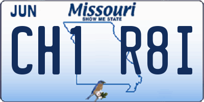 MO license plate CH1R8I