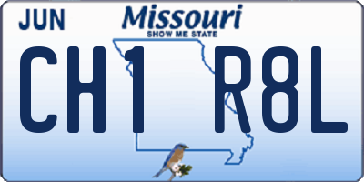 MO license plate CH1R8L