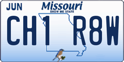 MO license plate CH1R8W