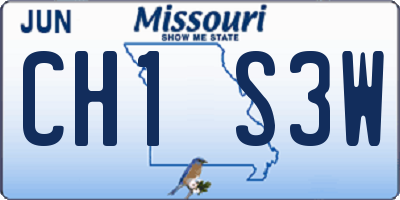 MO license plate CH1S3W