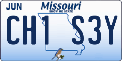 MO license plate CH1S3Y