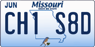 MO license plate CH1S8D