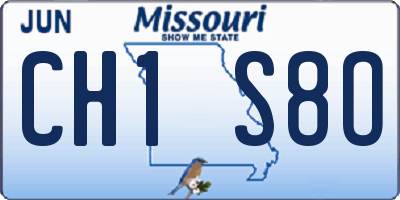 MO license plate CH1S8O