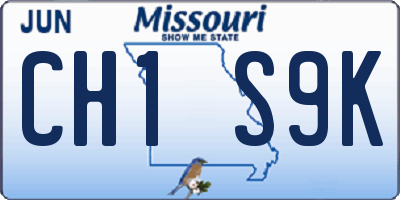 MO license plate CH1S9K