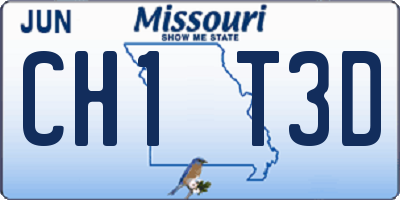 MO license plate CH1T3D