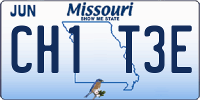 MO license plate CH1T3E