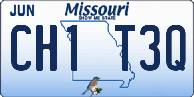 MO license plate CH1T3Q