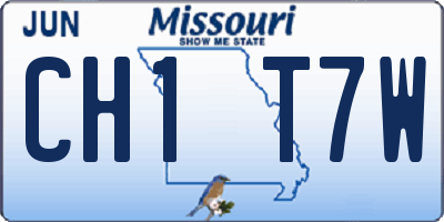 MO license plate CH1T7W