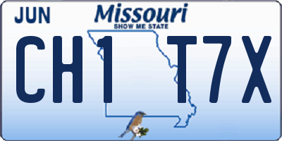 MO license plate CH1T7X