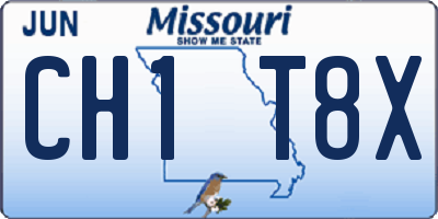 MO license plate CH1T8X