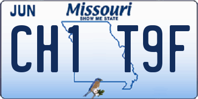 MO license plate CH1T9F