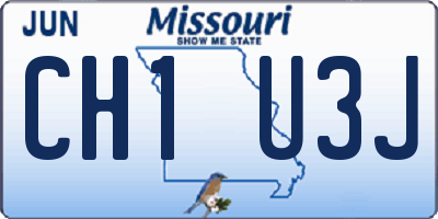 MO license plate CH1U3J