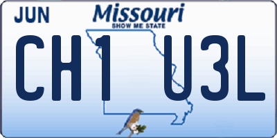 MO license plate CH1U3L