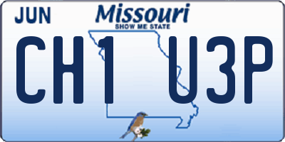 MO license plate CH1U3P