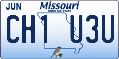 MO license plate CH1U3U