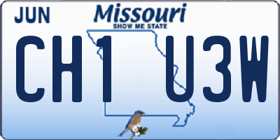 MO license plate CH1U3W