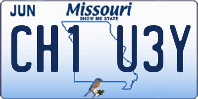 MO license plate CH1U3Y