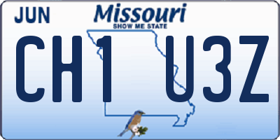 MO license plate CH1U3Z