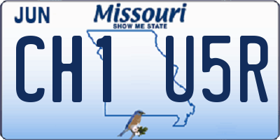 MO license plate CH1U5R