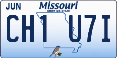 MO license plate CH1U7I