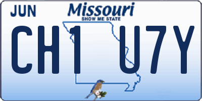 MO license plate CH1U7Y