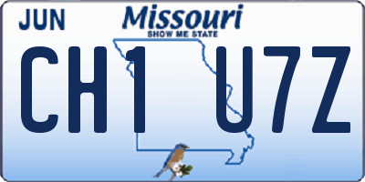 MO license plate CH1U7Z