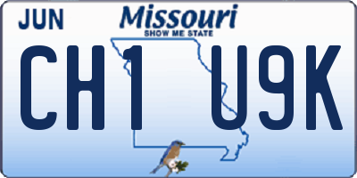 MO license plate CH1U9K