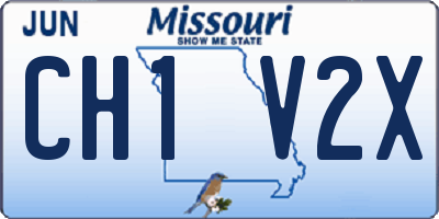 MO license plate CH1V2X