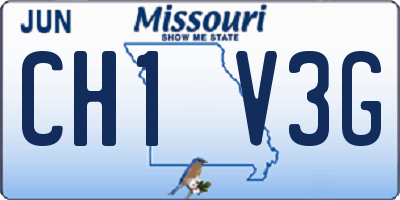 MO license plate CH1V3G