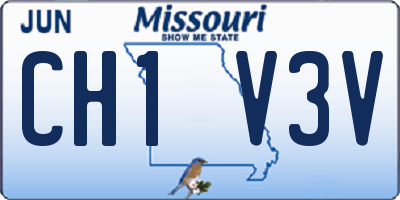 MO license plate CH1V3V