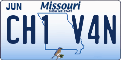 MO license plate CH1V4N