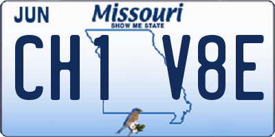 MO license plate CH1V8E