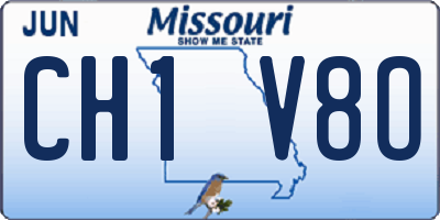 MO license plate CH1V8O