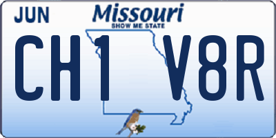 MO license plate CH1V8R