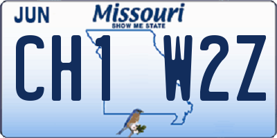 MO license plate CH1W2Z