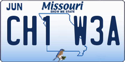 MO license plate CH1W3A