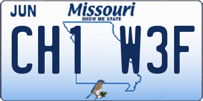 MO license plate CH1W3F