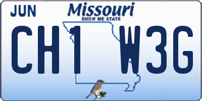 MO license plate CH1W3G