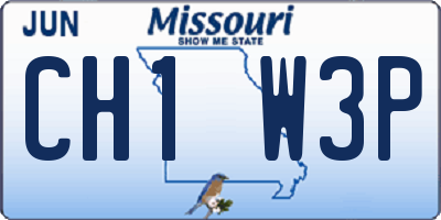 MO license plate CH1W3P