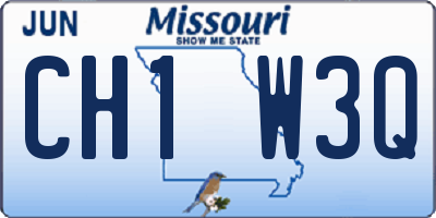 MO license plate CH1W3Q