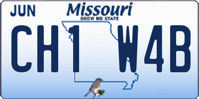 MO license plate CH1W4B