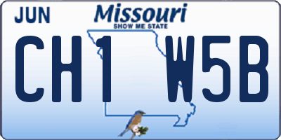 MO license plate CH1W5B