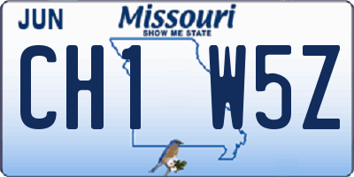 MO license plate CH1W5Z