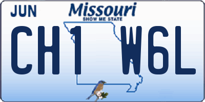 MO license plate CH1W6L