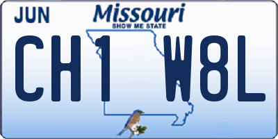 MO license plate CH1W8L