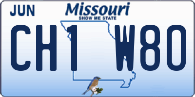 MO license plate CH1W8O